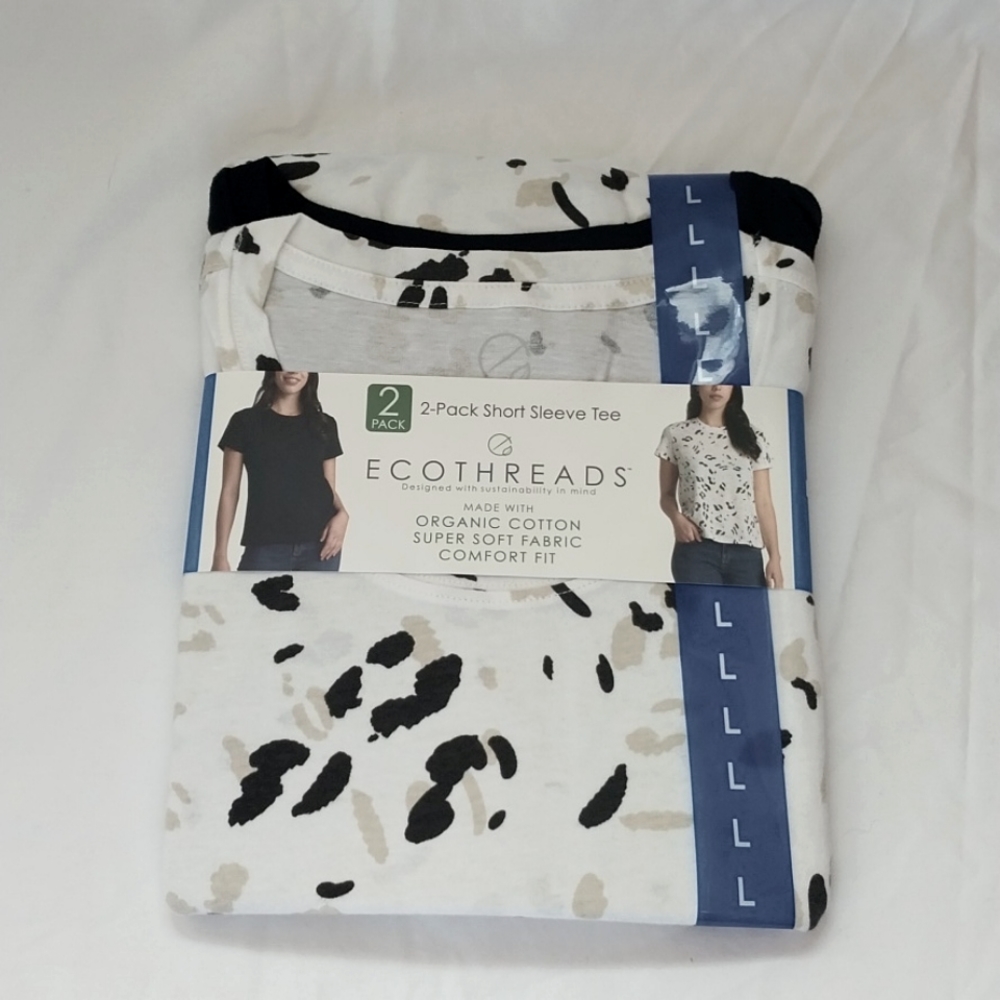 2-Pack Ladies ECOTHREADS Short Sleeve Tees 100% Organic Cotton